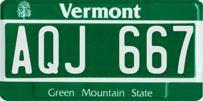 VT license plate AQJ667