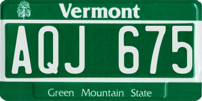 VT license plate AQJ675