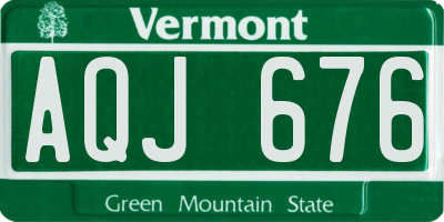 VT license plate AQJ676