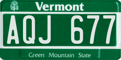 VT license plate AQJ677