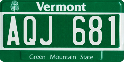 VT license plate AQJ681