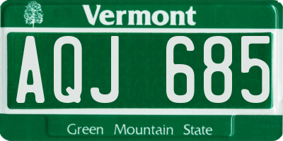 VT license plate AQJ685