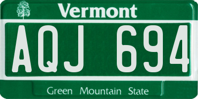 VT license plate AQJ694