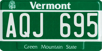 VT license plate AQJ695