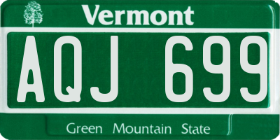 VT license plate AQJ699