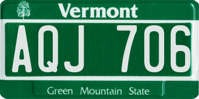 VT license plate AQJ706