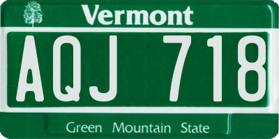 VT license plate AQJ718