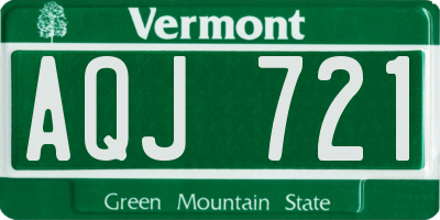 VT license plate AQJ721