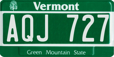 VT license plate AQJ727