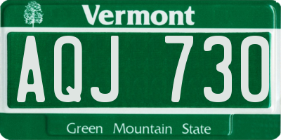 VT license plate AQJ730
