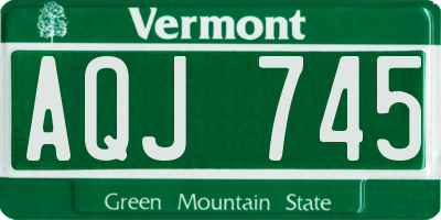 VT license plate AQJ745