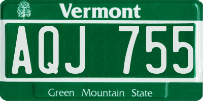 VT license plate AQJ755