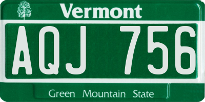 VT license plate AQJ756