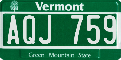 VT license plate AQJ759