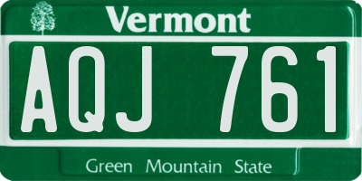 VT license plate AQJ761