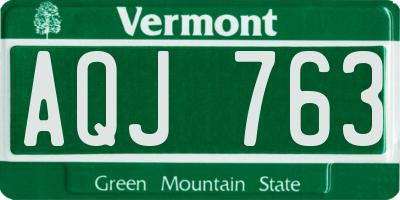 VT license plate AQJ763