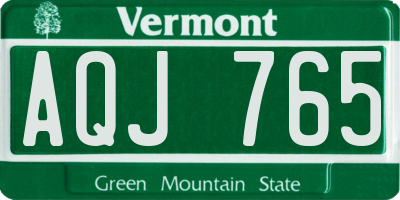 VT license plate AQJ765