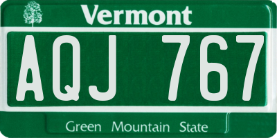 VT license plate AQJ767