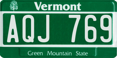 VT license plate AQJ769
