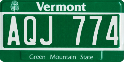 VT license plate AQJ774