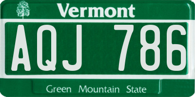 VT license plate AQJ786