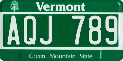 VT license plate AQJ789