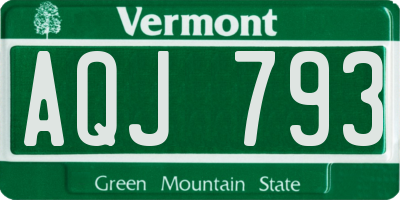 VT license plate AQJ793