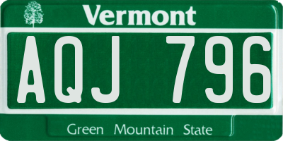 VT license plate AQJ796