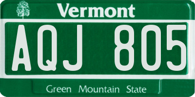 VT license plate AQJ805