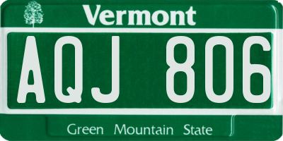 VT license plate AQJ806