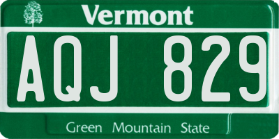VT license plate AQJ829