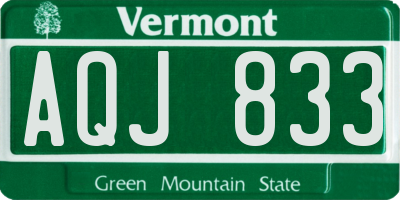 VT license plate AQJ833