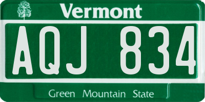 VT license plate AQJ834