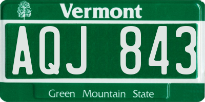 VT license plate AQJ843