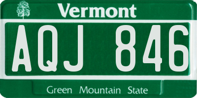 VT license plate AQJ846