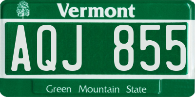 VT license plate AQJ855
