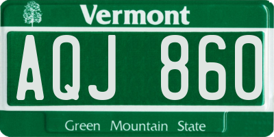 VT license plate AQJ860