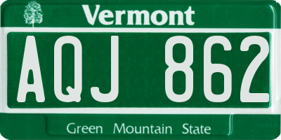VT license plate AQJ862