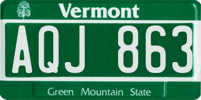 VT license plate AQJ863