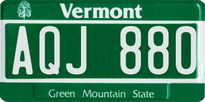 VT license plate AQJ880
