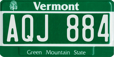 VT license plate AQJ884
