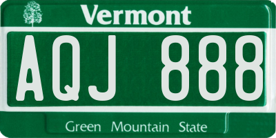 VT license plate AQJ888