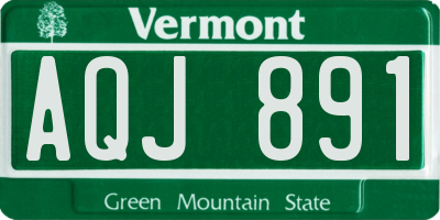 VT license plate AQJ891