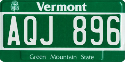 VT license plate AQJ896