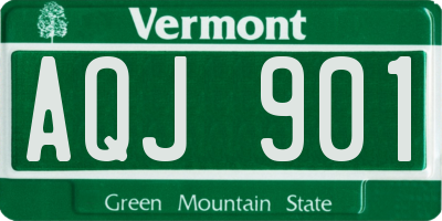 VT license plate AQJ901