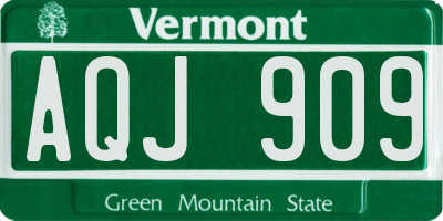 VT license plate AQJ909