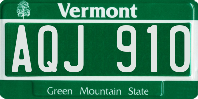 VT license plate AQJ910