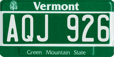VT license plate AQJ926