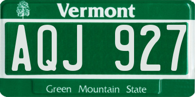 VT license plate AQJ927
