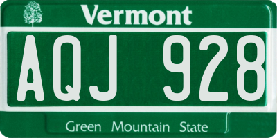 VT license plate AQJ928